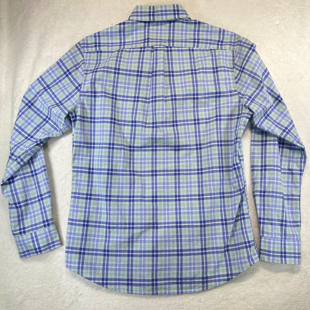 Preppy RVYC Plaid Button Down Shirt Medium Coastal Blue Green Long Sleeve - Picture 9 of 9